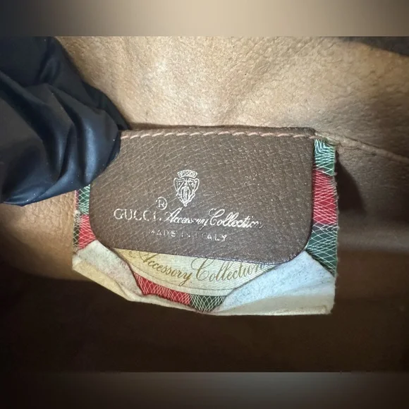 Gucci Vintage PVC/Leather GG Web Sherry Line Clutch. - Picture 8 of 16